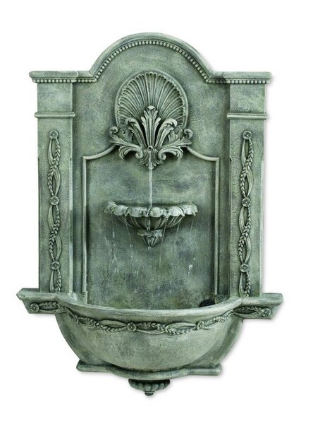 Formal Garden Wall Fountain Sculpture Elegant Bowls Hanging Artwork